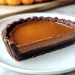 Einfache Kürbistarte mit dunkler Schokolade