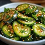 Asiatischer Gurkensalat mit Chili und Sesam