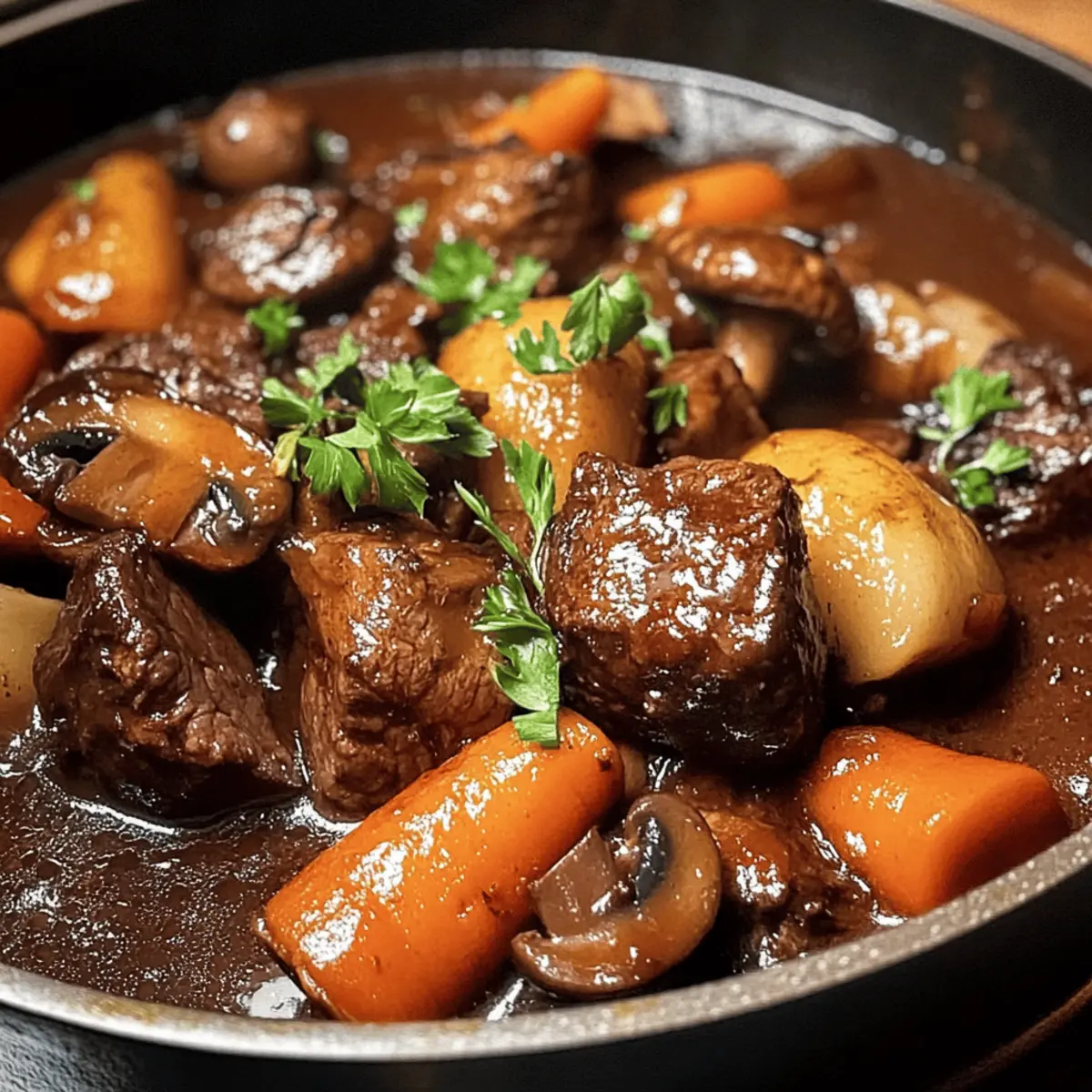 Rindfleisch nach Burgunder Art: Deutsches Komfortgericht