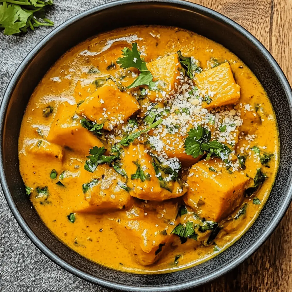 Einfaches thailändisches Kürbis-Curry aus einem Topf