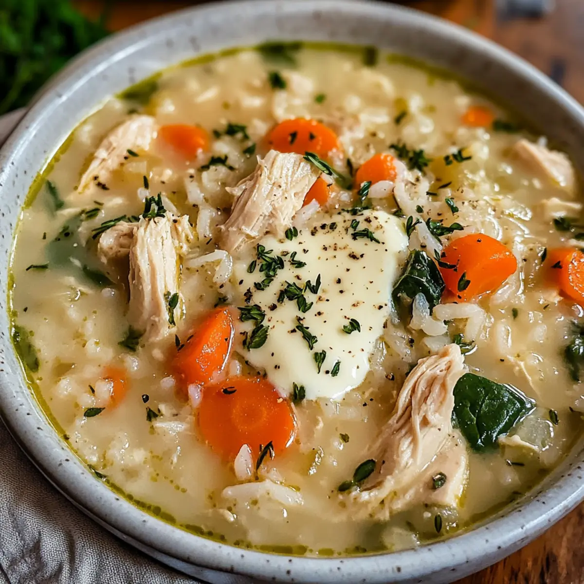 Cremige Hühner-Reis-Suppe für ein gemütliches Dinner