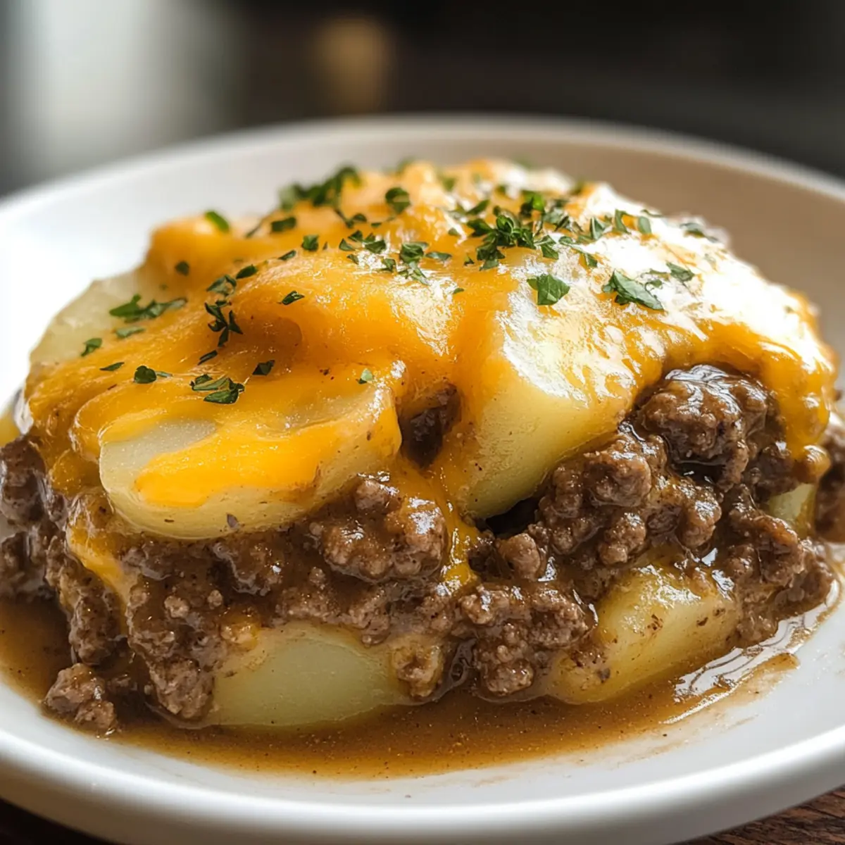 Crockpot Hamburger Kartoffelauflauf in 8 Stunden fertig