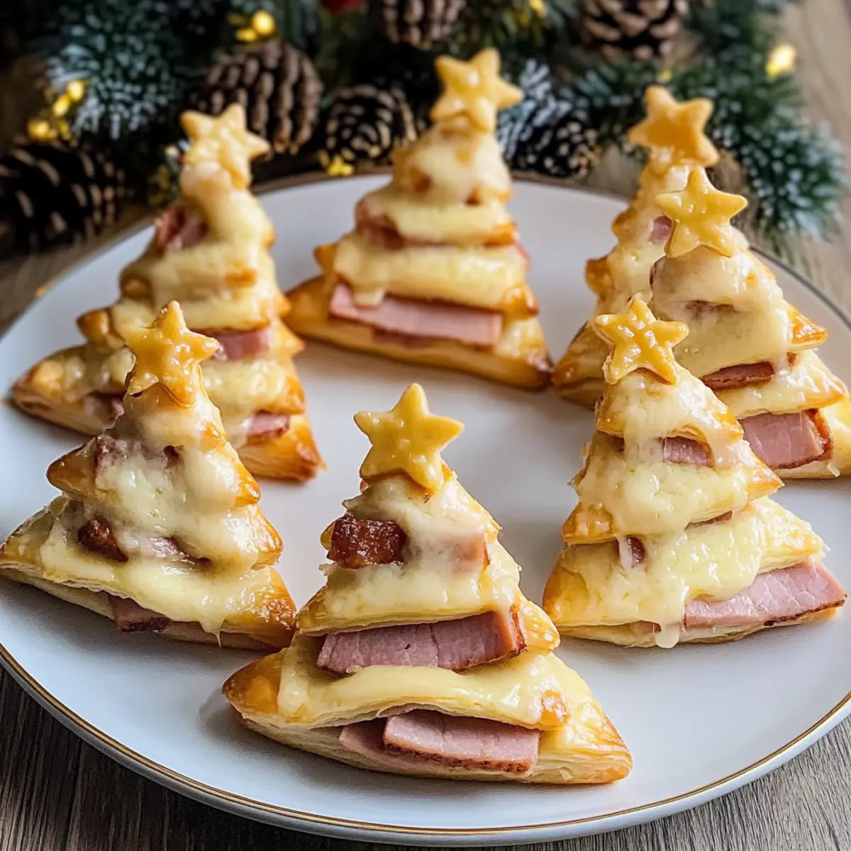 Herzhafte Tannenbäume aus Blätterteig für Feste