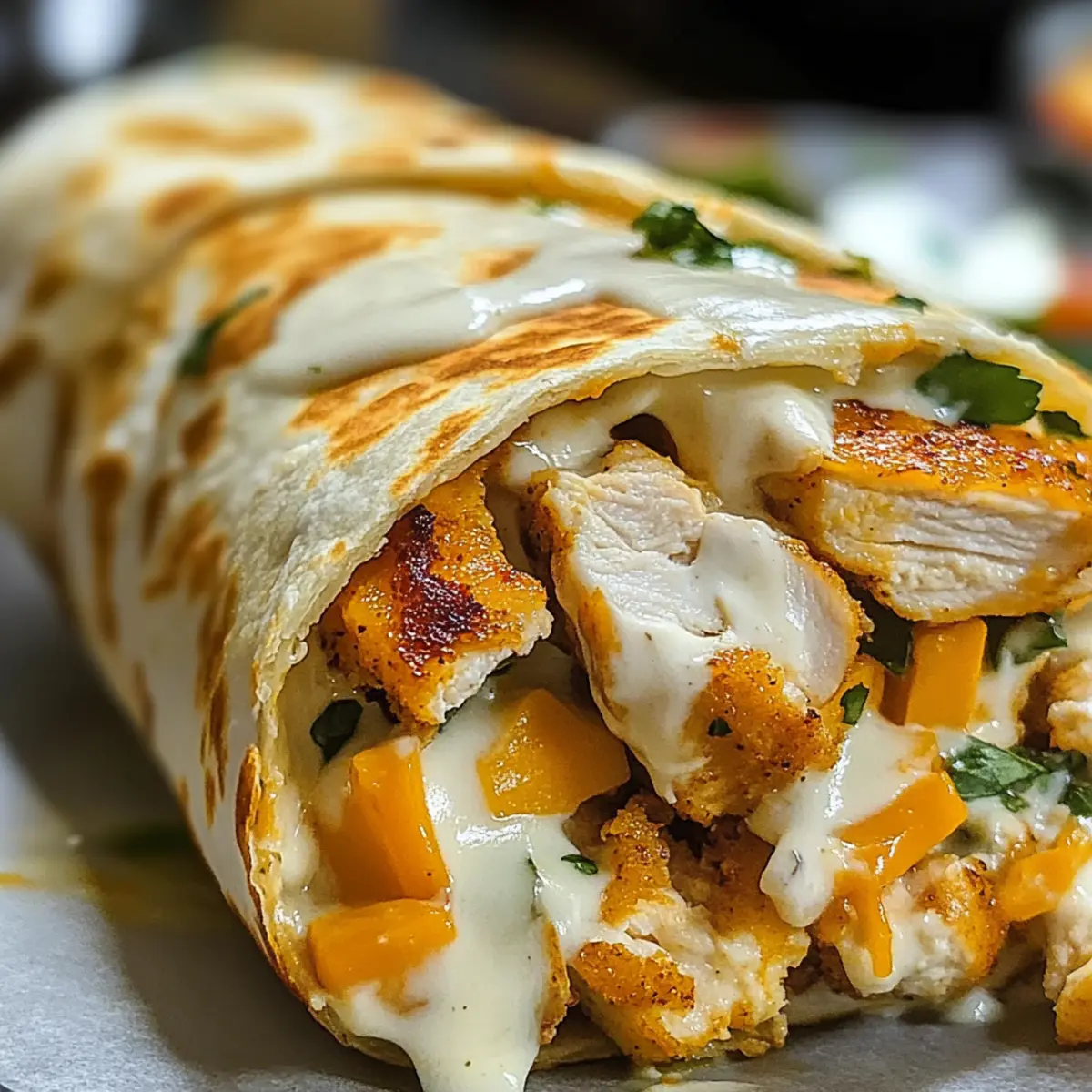 Käsige Knoblauch Hähnchen Wraps für Genussmomente