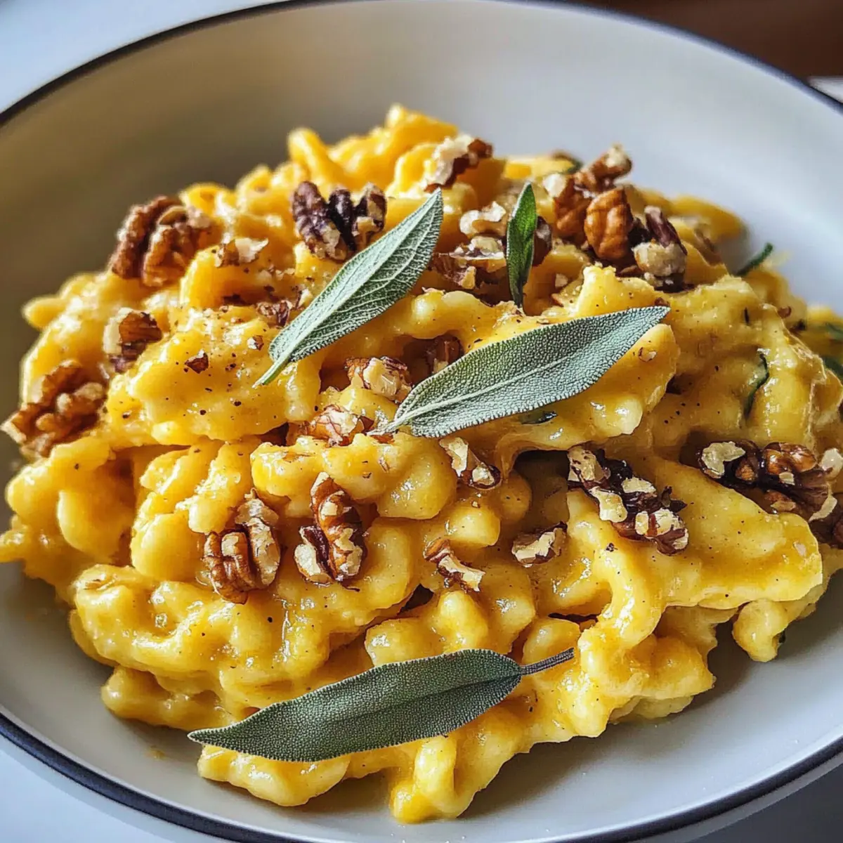 Kürbis-Spätzle mit Walnüssen und Salbei genießen