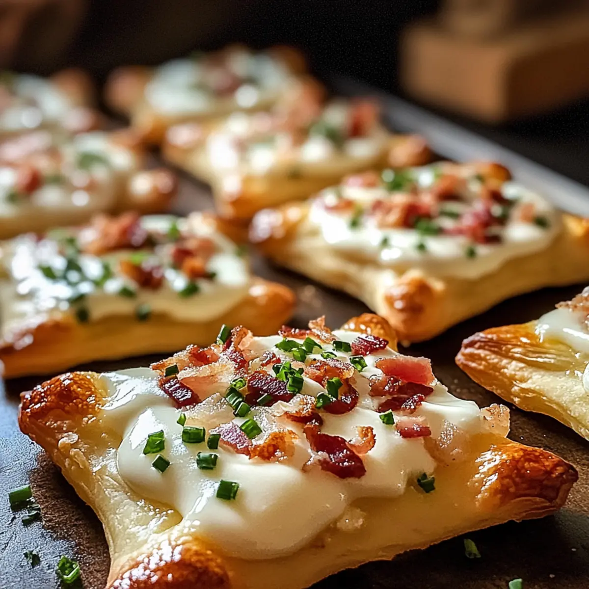 Mini Flammkuchen Sterne für Feste und Snacks