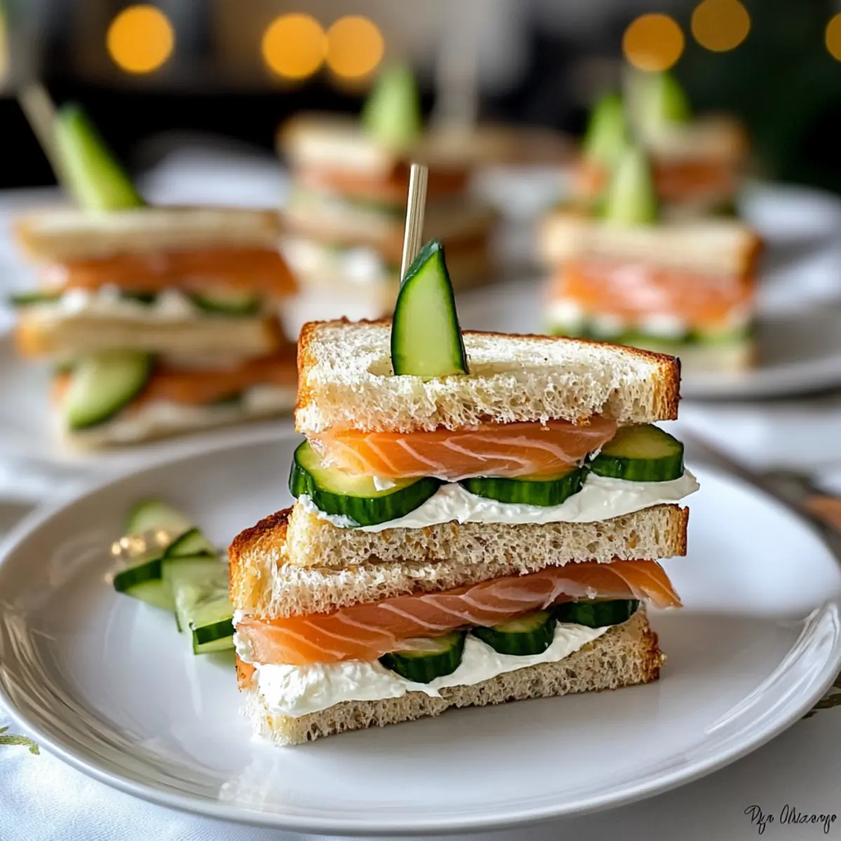 Tannenbaum-Snack: Gurken-Lachs-Sandwiches leicht gemacht