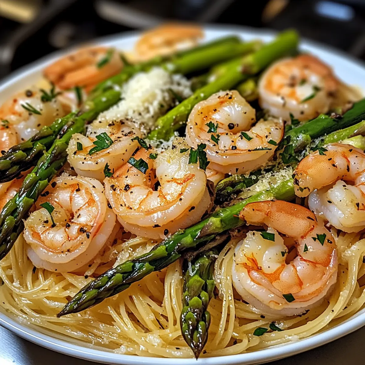 Spargel Garnelen Engelshaar Pasta: Einfach und Schnell