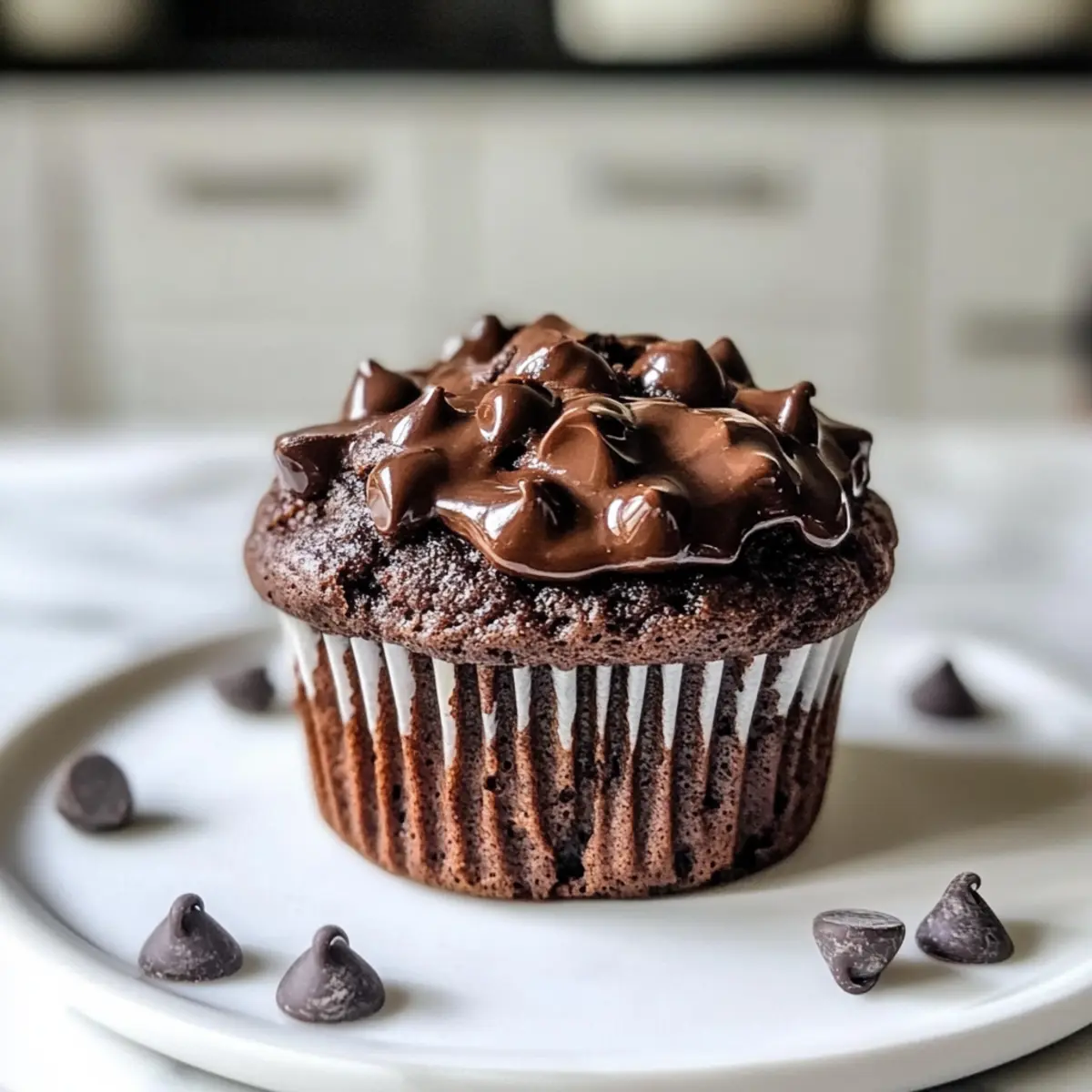 Doppelte Schokoladenstückchen Muffins für Schokofans
