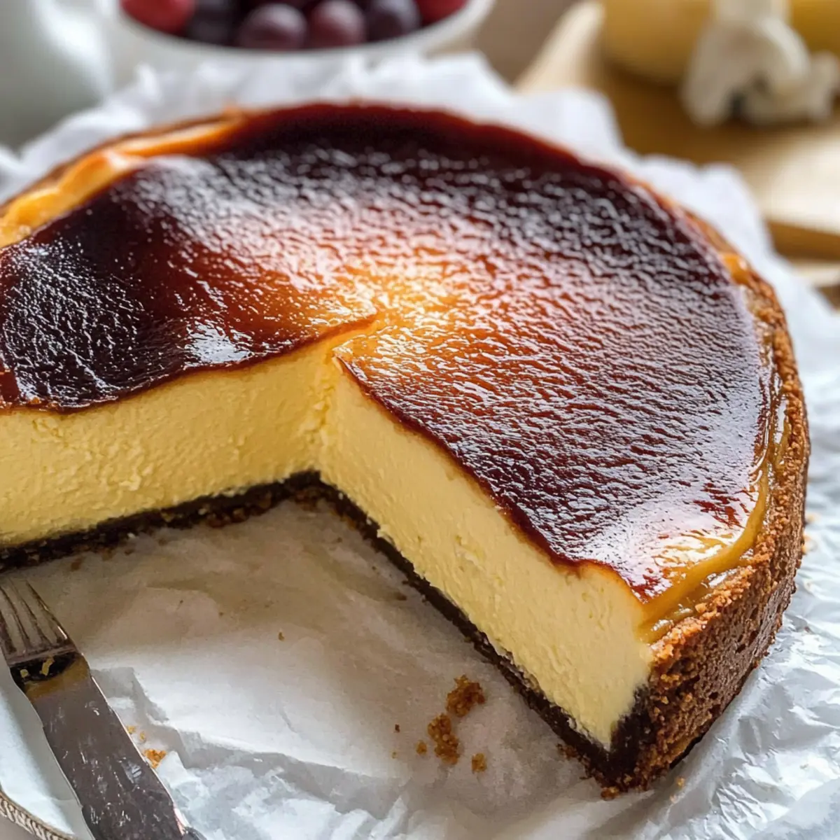 Einfacher, cremiger verbrannter Basque-Käsekuchen