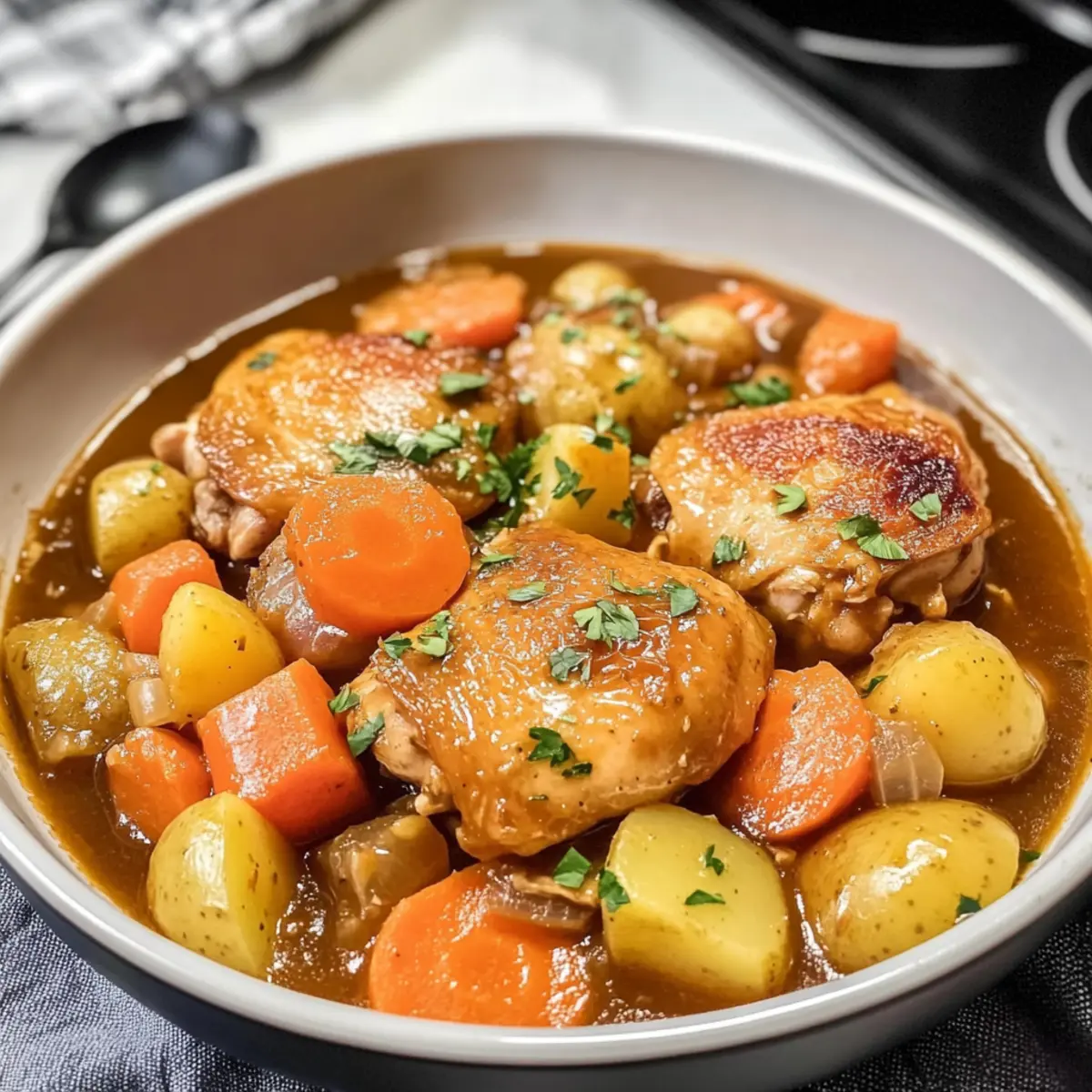 Einfacher Dutch Oven Hähnchen Eintopf für Gemütliche