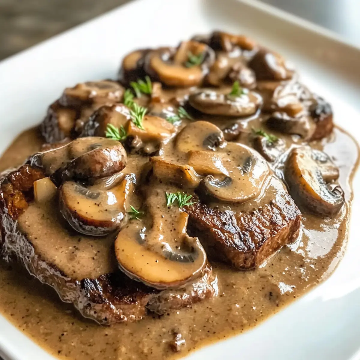 Instant Pot Würfelsteak mit Pilzsauce Rezept