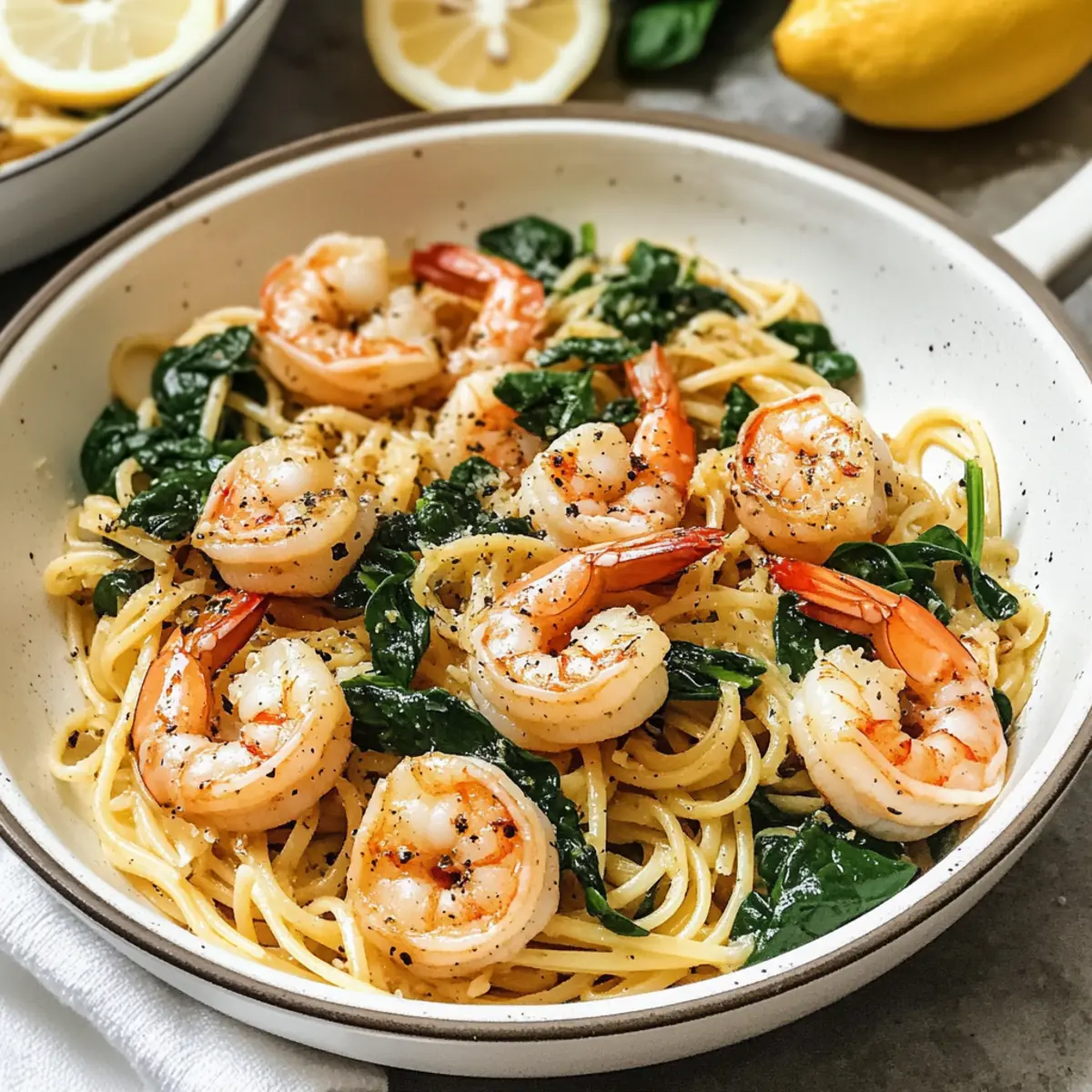 Zitronen-Knoblauch-Garnelen-Pasta mit Spinat leicht gemacht