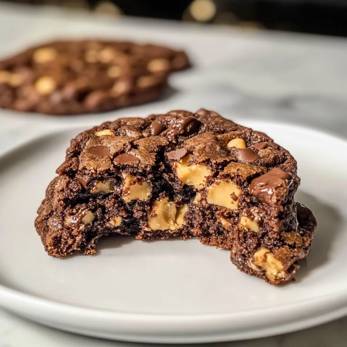 Levain-Stil Schokoladenkekse mit cremiger Erdnussbutter