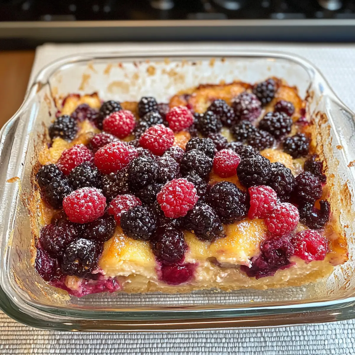 Übernachtungsfrühstücksauflauf mit Beerenmix