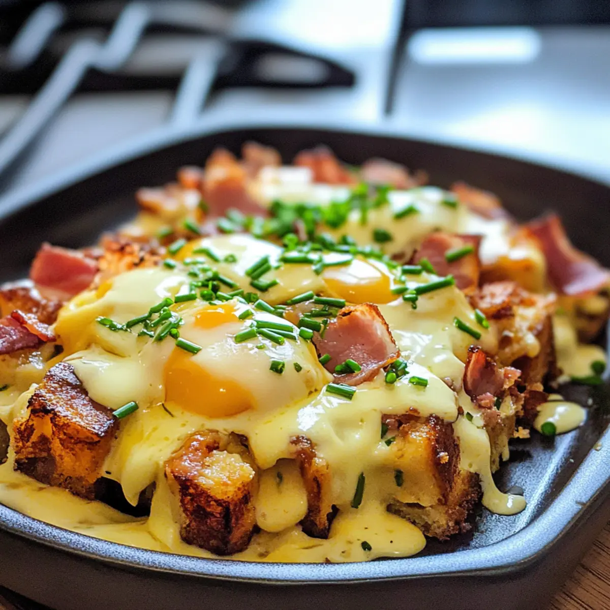 Übernachtungs-Eier-Benedikt-Auflauf für den Brunch