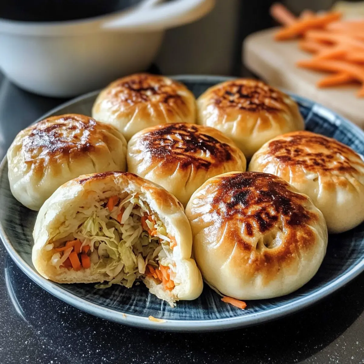 Pfannengebratene Kohl und Nudeltaschen für Zuhause