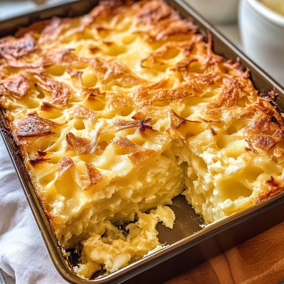 Perfekte Nudel Kugel mit Hüttenkäse für jeden Anlass