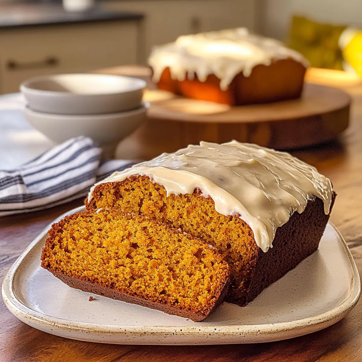 Kürbisbrot mit Frischkäse-Frosting für den Herbst