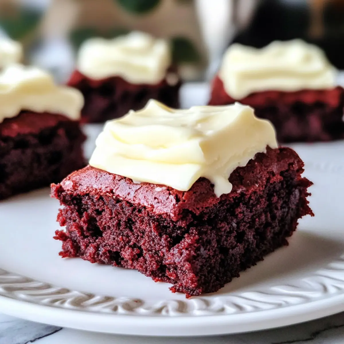 Rotvelvet-Braunies mit Frischkäse-Frosting