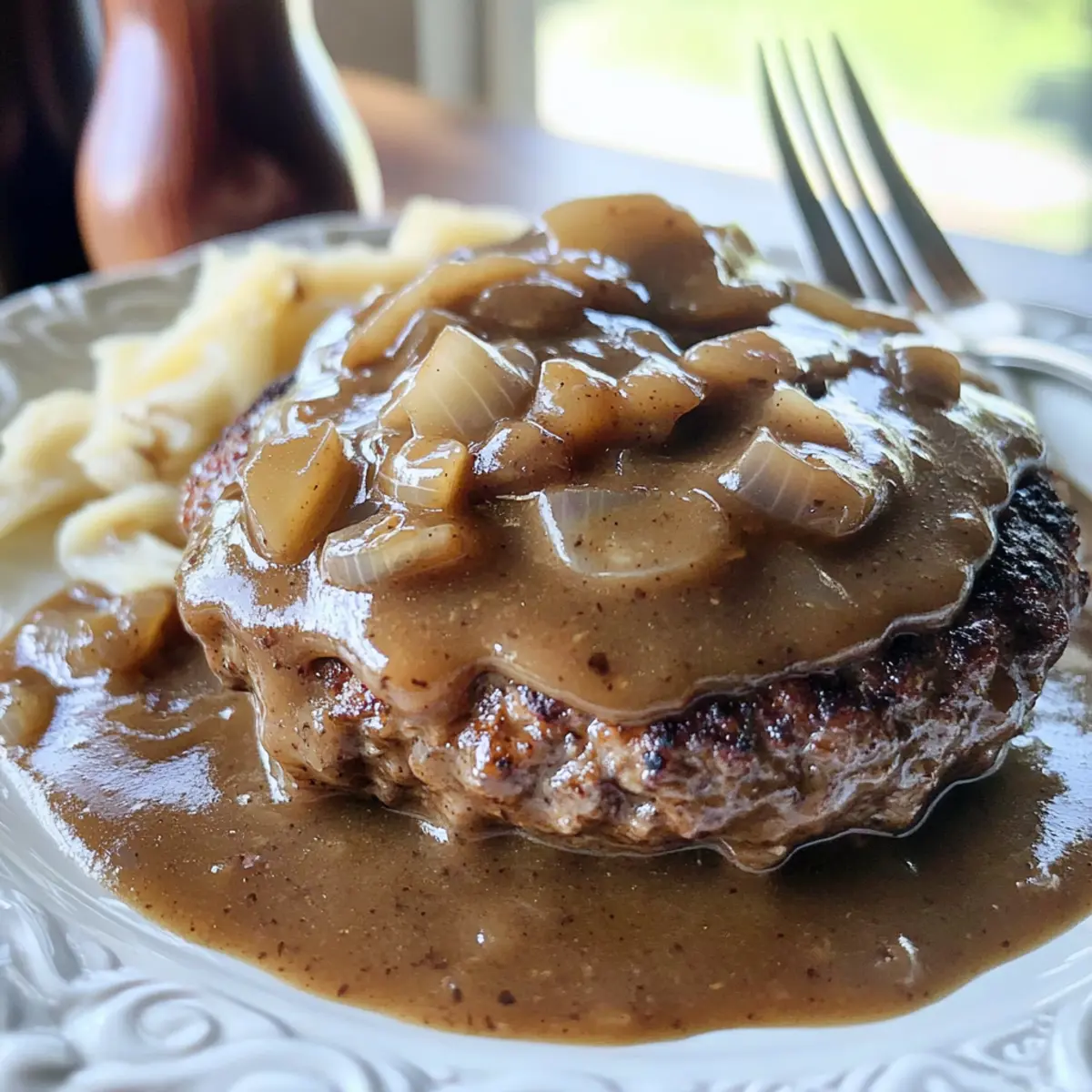 Schnelles Salisbury Steak Rezept mit leckerer Soße