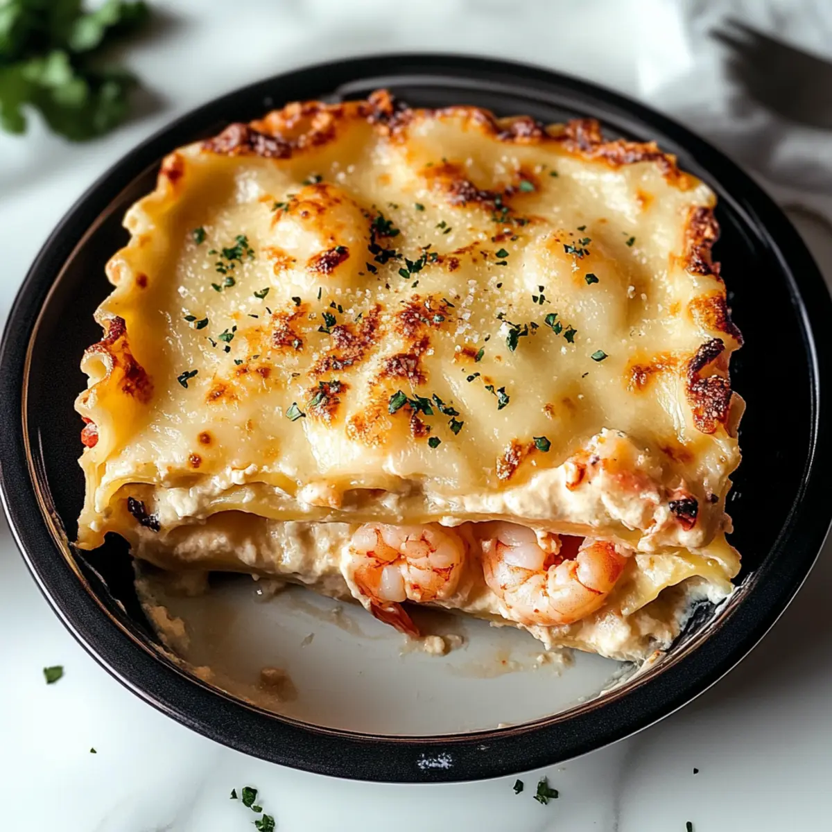 Meeresfrüchte-Lasagne mit Hummer und Garnelen genießen