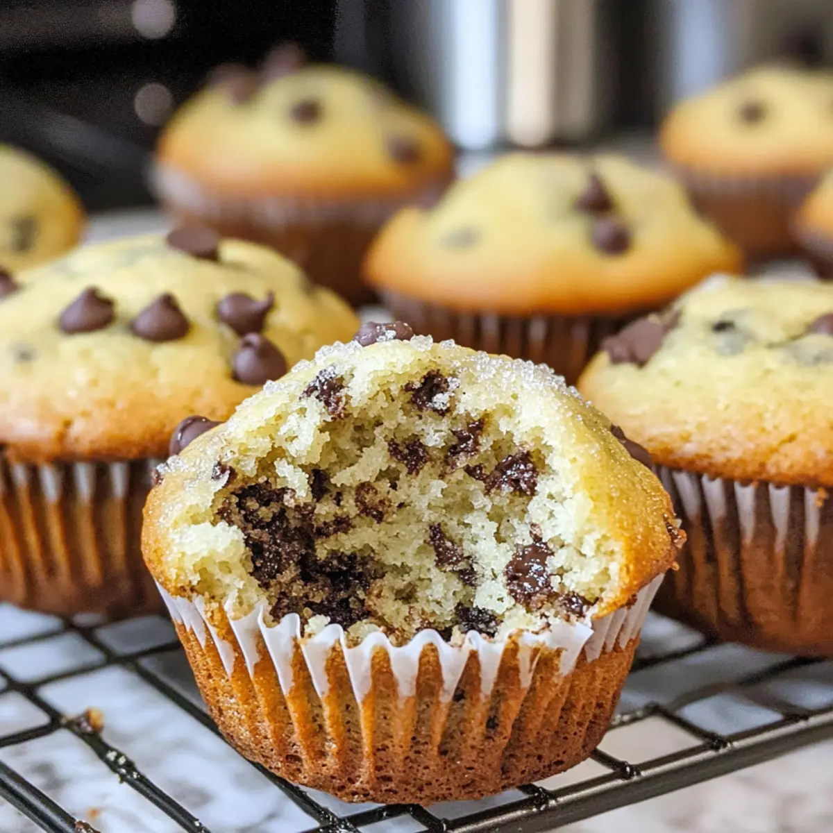 Kleine Portion Schokoladenstückchen Muffins, die begeistern