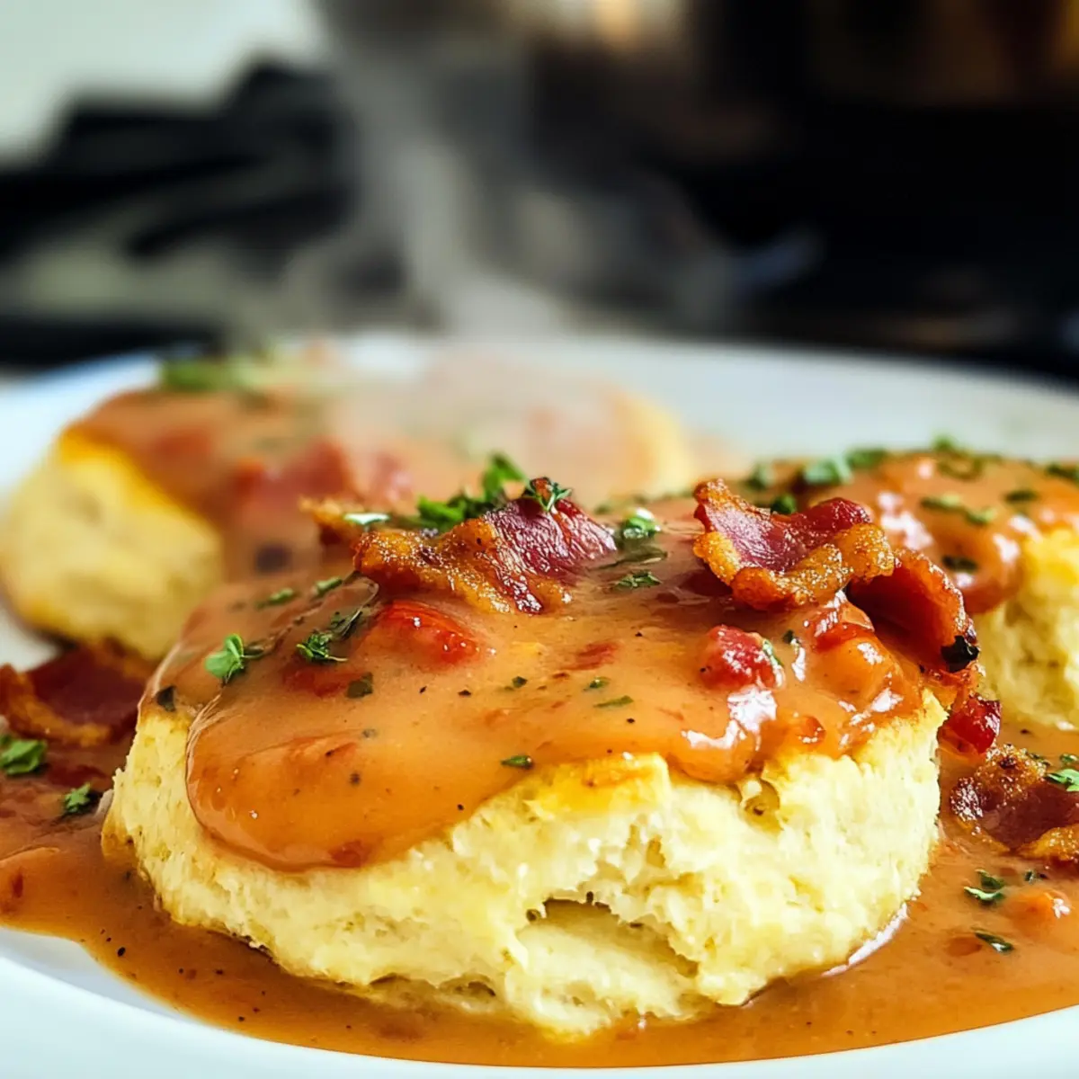 Südliche Tomatensoße mit knusprigem Bacon