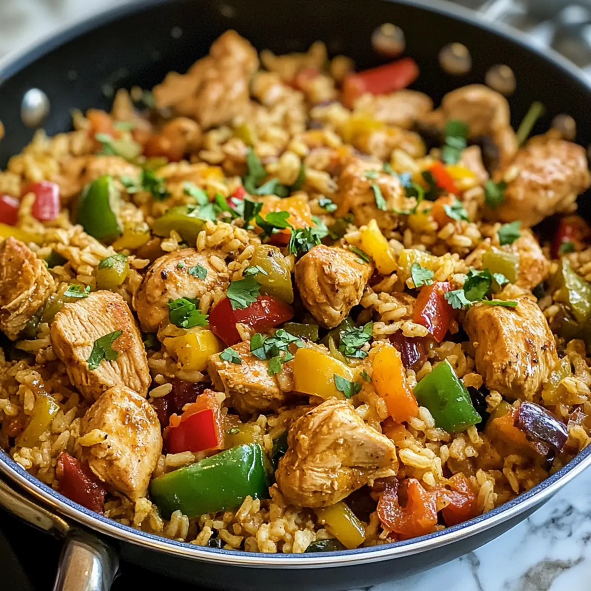 Südwestliche Hähnchen-und-Reis-Pfanne in 30 Minuten