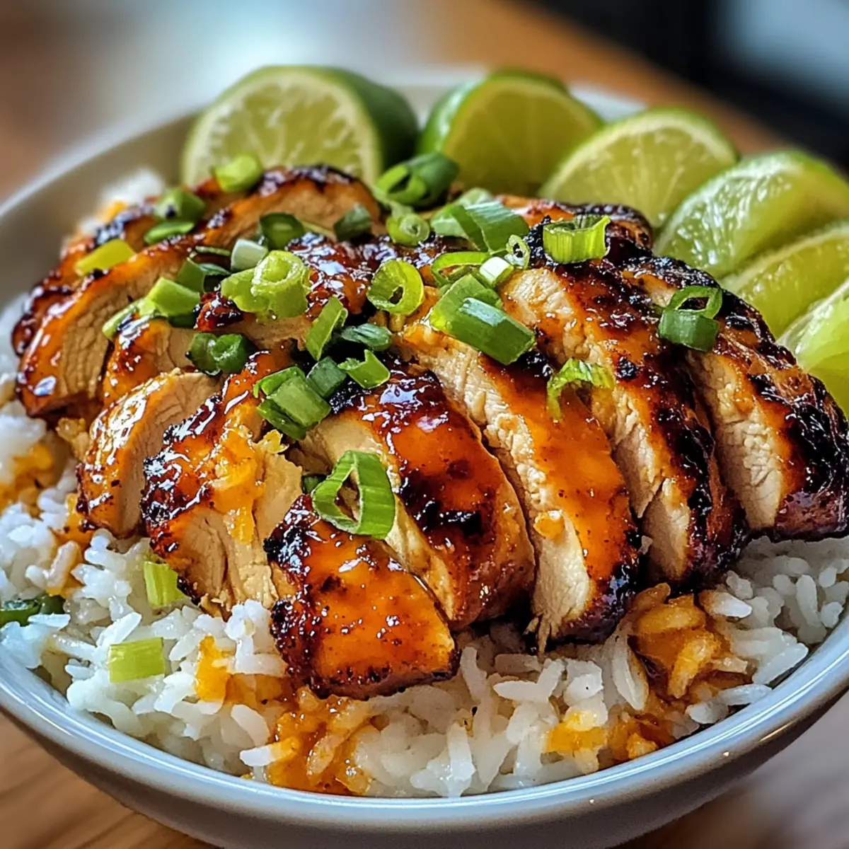 Würziges Ahorn-Hühnchen mit cremigem Kokosreis