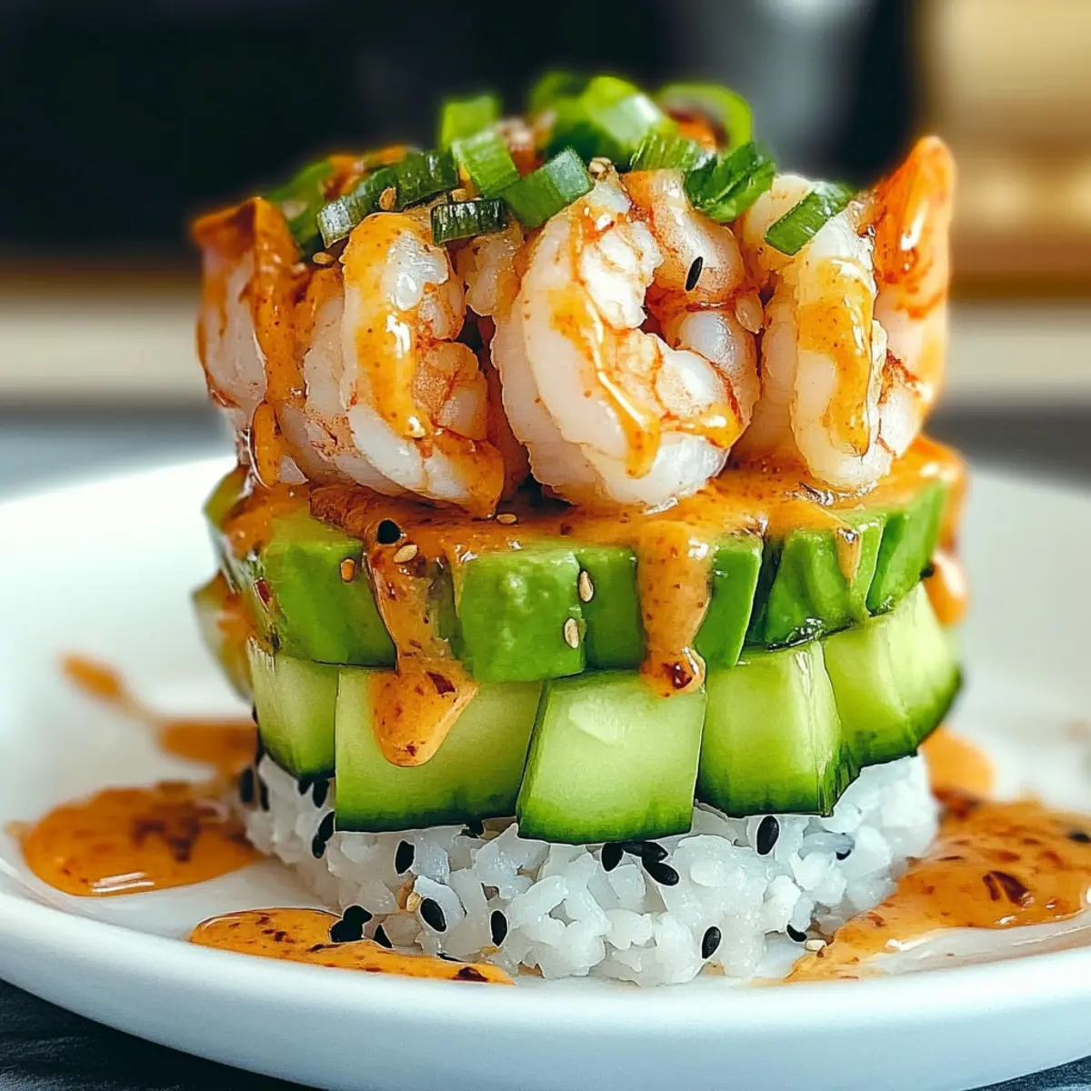 Scharfe Garnelen Sushi Stacks für jeden Anlass