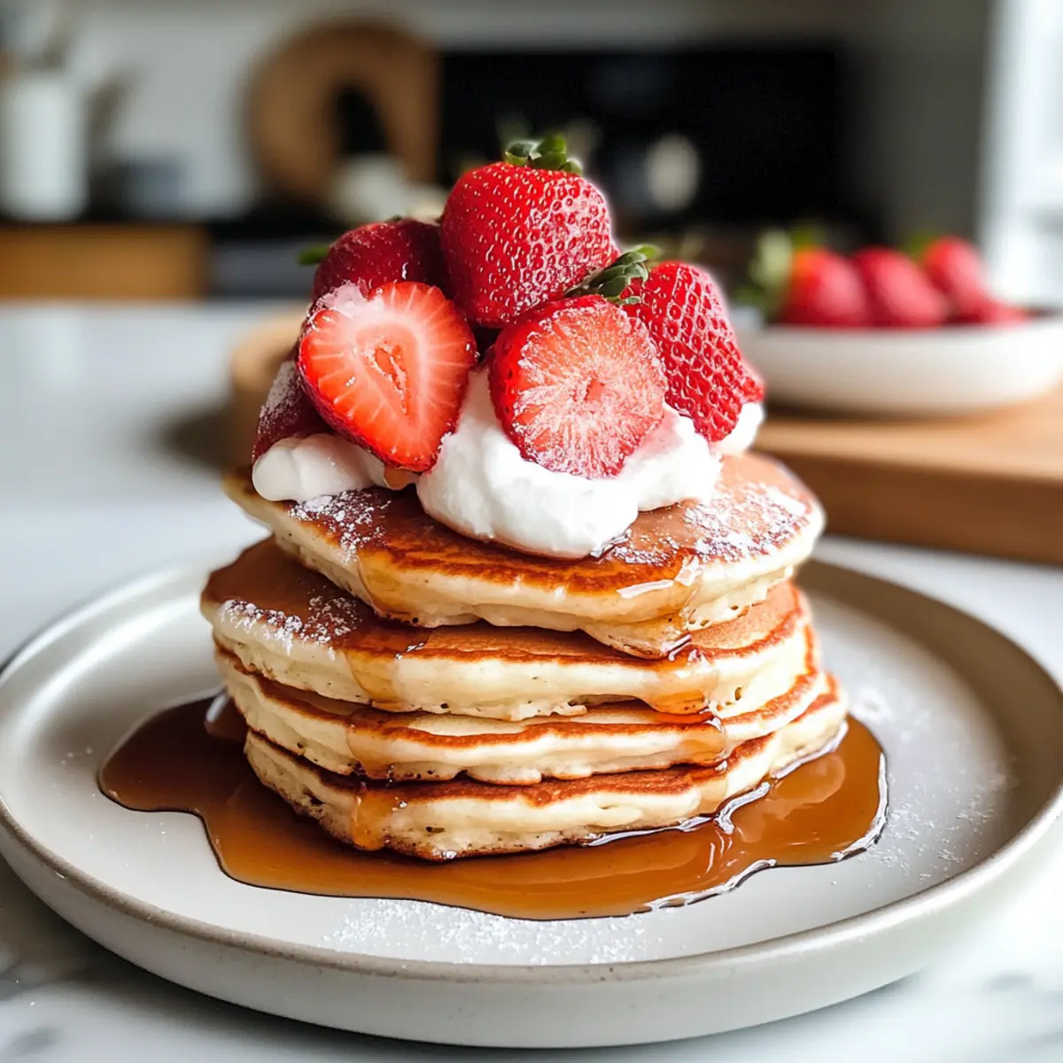 Erdbeeren Pfannkuchen für das perfekte Frühstück