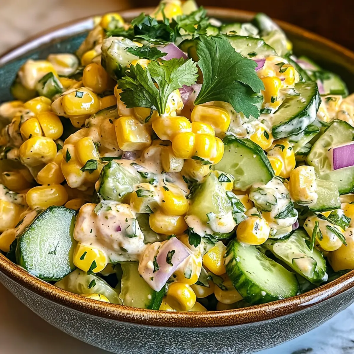 Straßenmais Cremiger Gurkensalat für heiße Sommertage