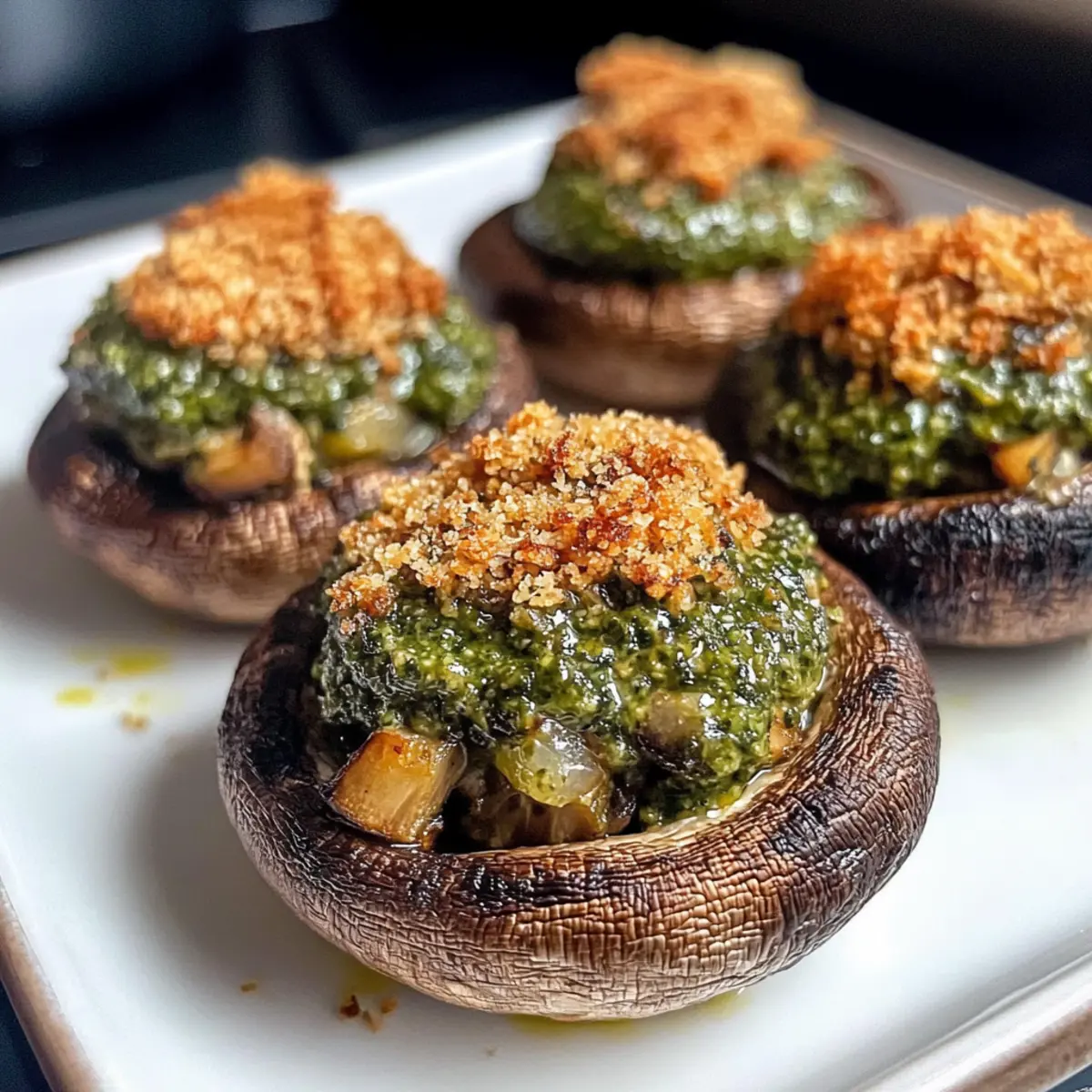 Gefüllte Champignons mit Pesto – Veganer Genuss