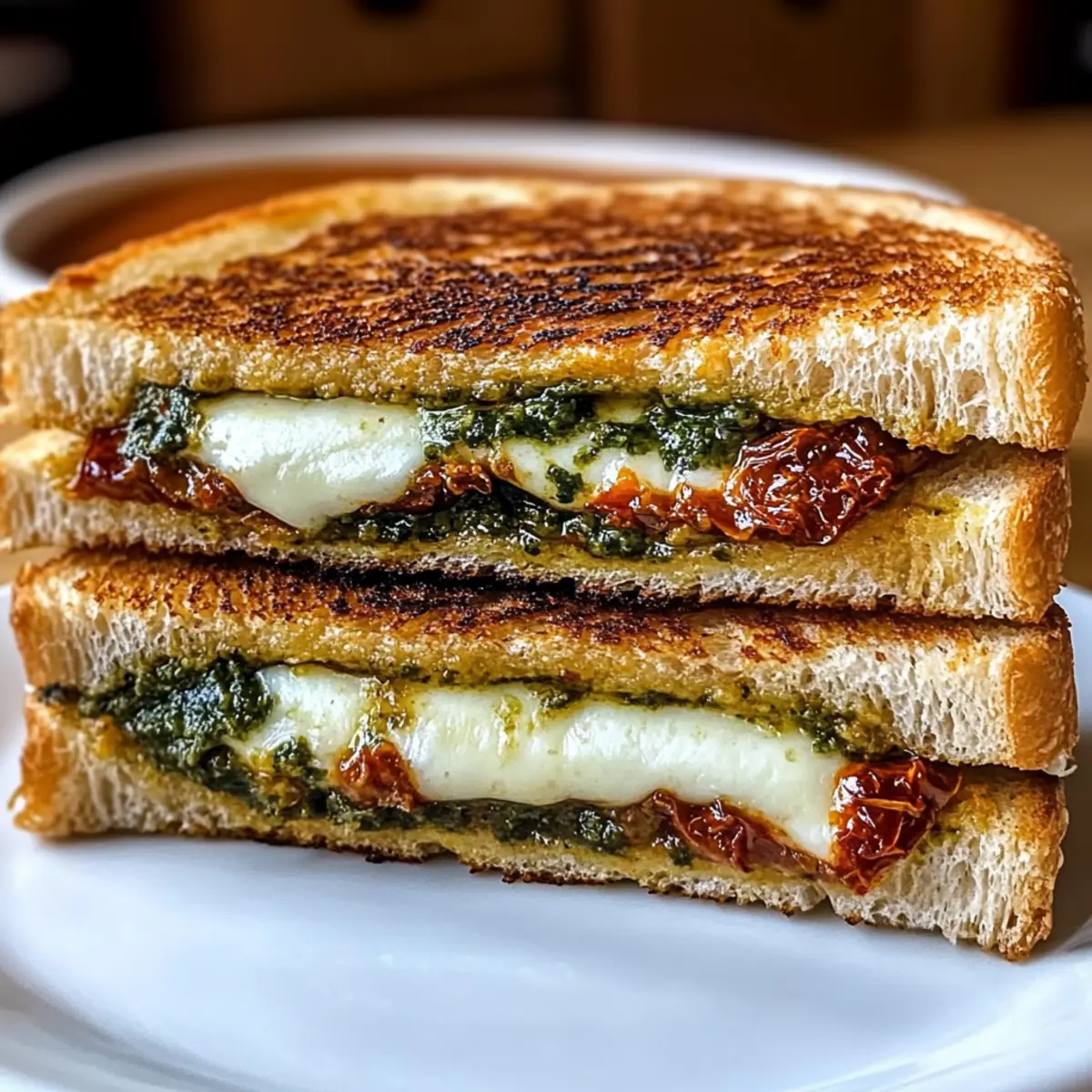 Sonnengetrocknete Tomaten Pesto Gegrillter Käse Genuss