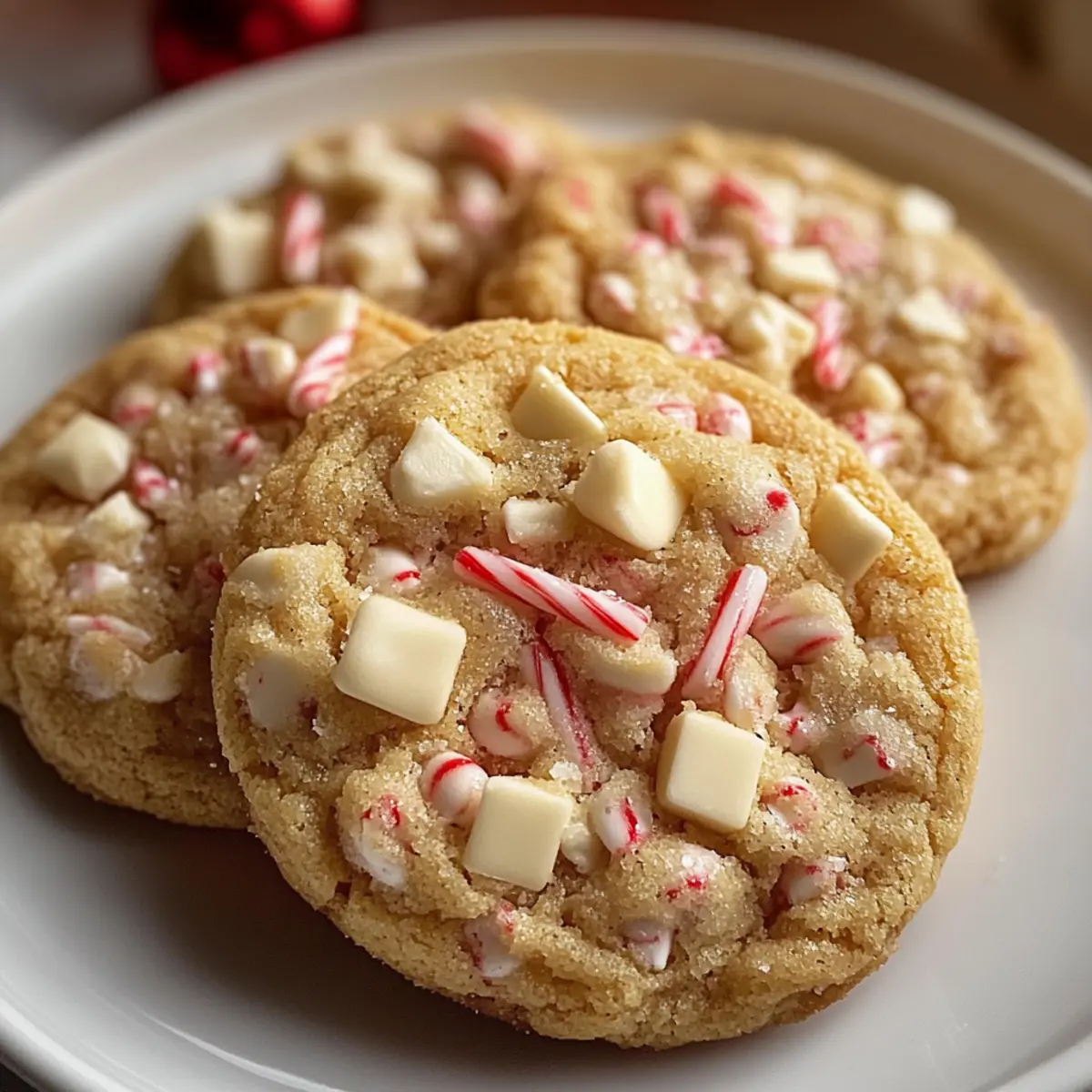 Weiße Schokoladen-Pfefferminzkekse für die Feiertage