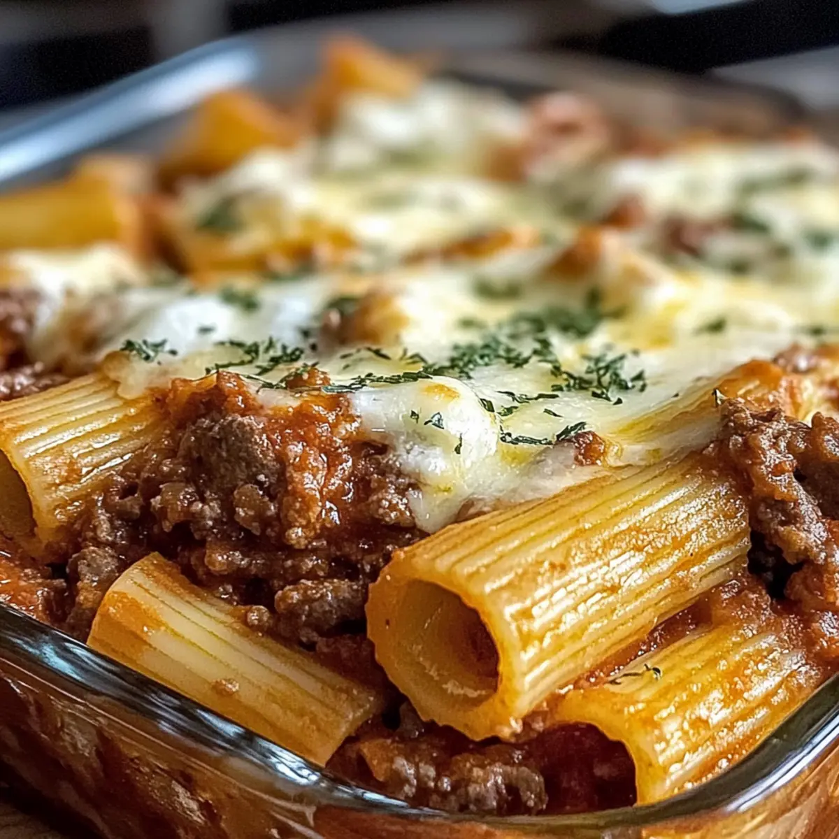 Überbackene Rigatoni mit Rindfleisch-Ragout entdecken