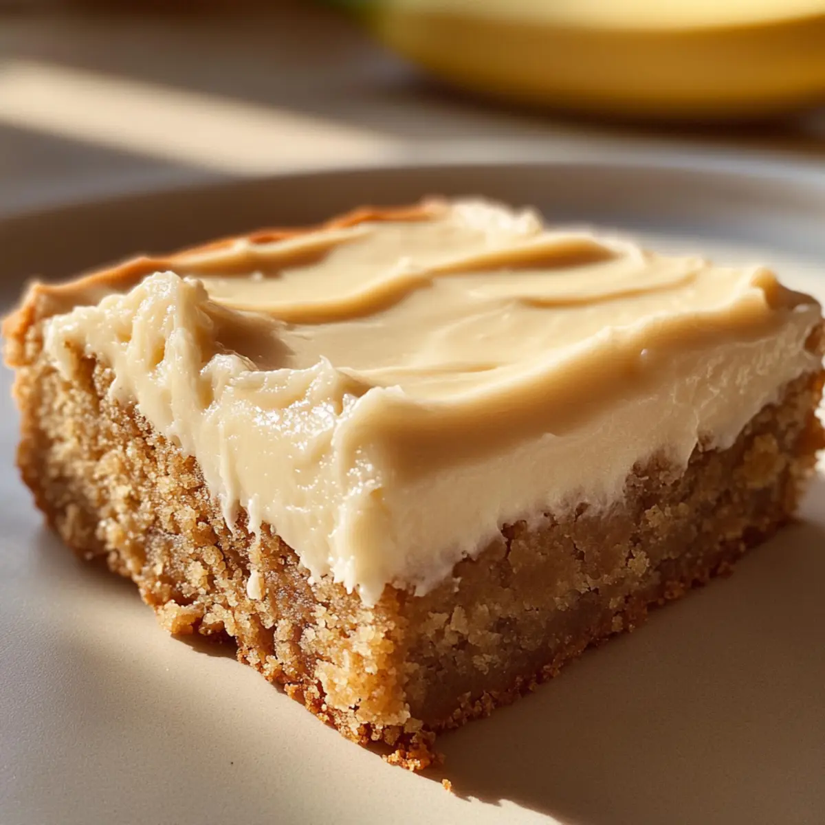 Braune Butter Bananenriegel mit Frischkäse-Frosting