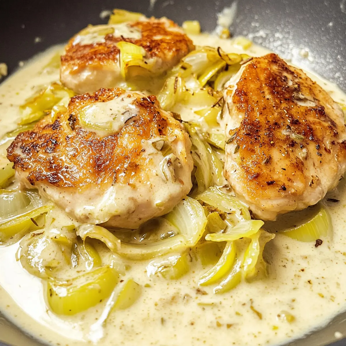 Hähnchen mit cremiger Lauchsauce für jeden Tag