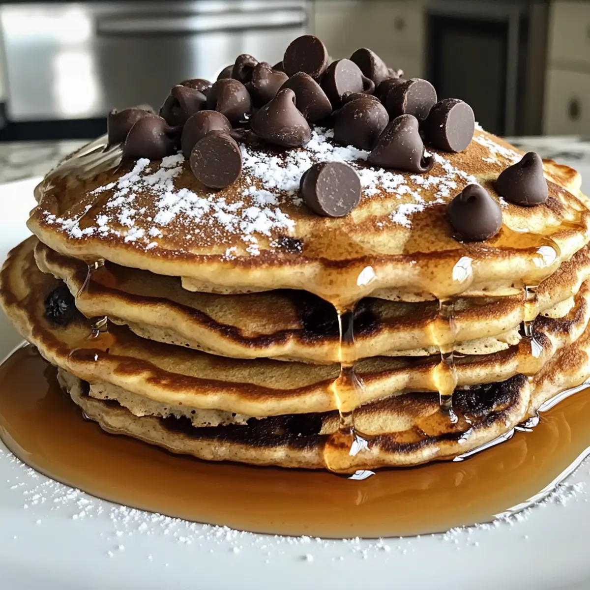 Schokoladenstückchen Pfannkuchen für einen süßen Start