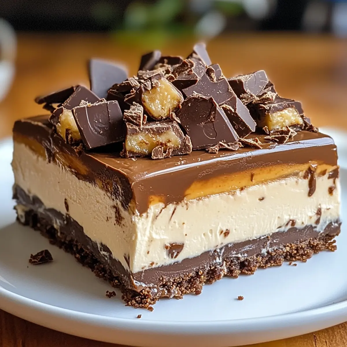 Schokoladen No-Bake Twix Käsekuchen Genuss Rezept
