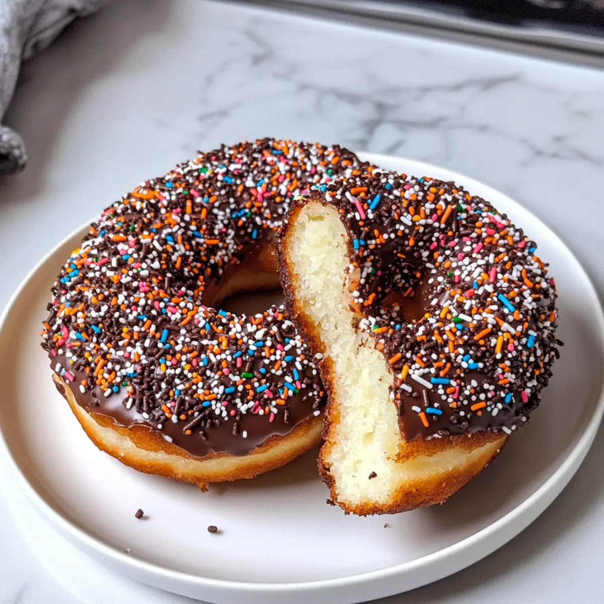Schokoladenstreusel Kartoffel-Donuts zum Verlieben