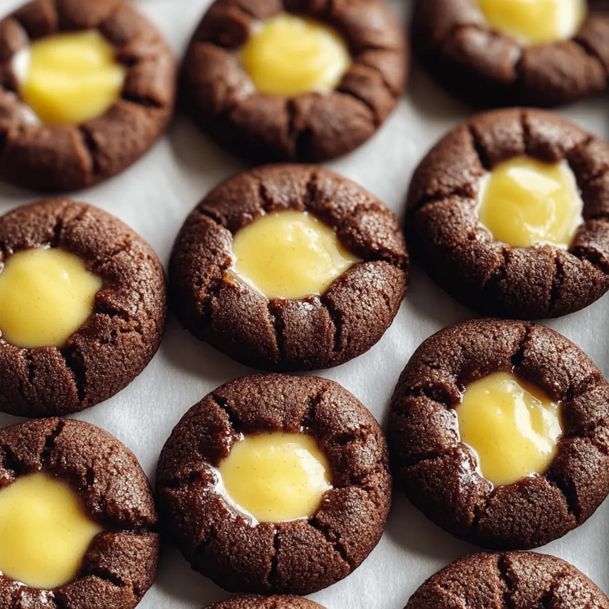 Schokoladen-Daumenabdruckkekse mit Puddingfüllung