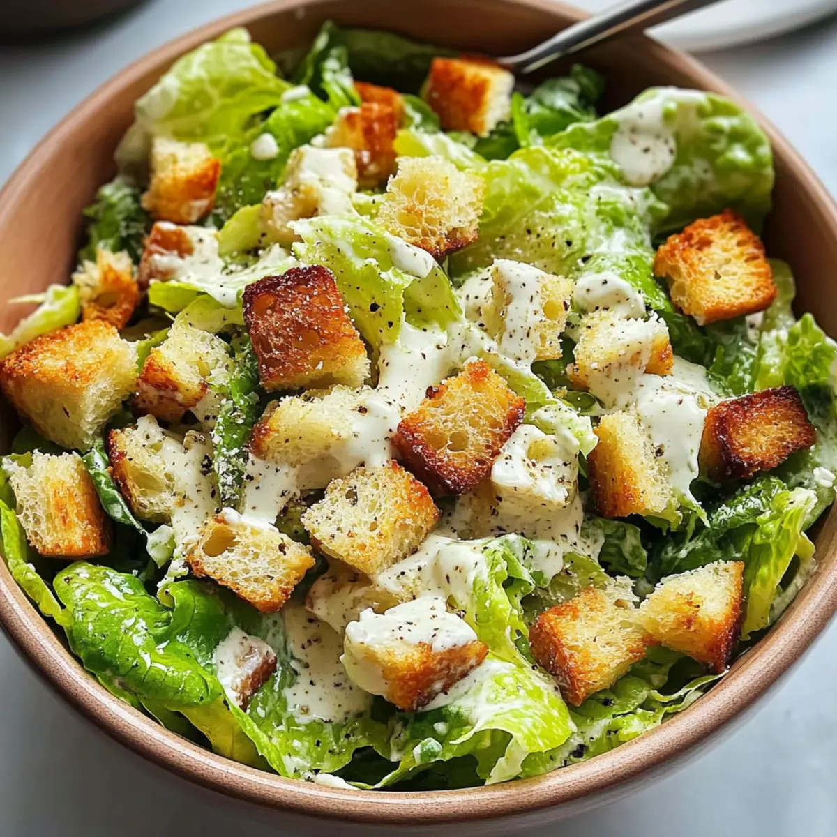 Klassischer Caesar-Salat mit hausgemachtem Dressing