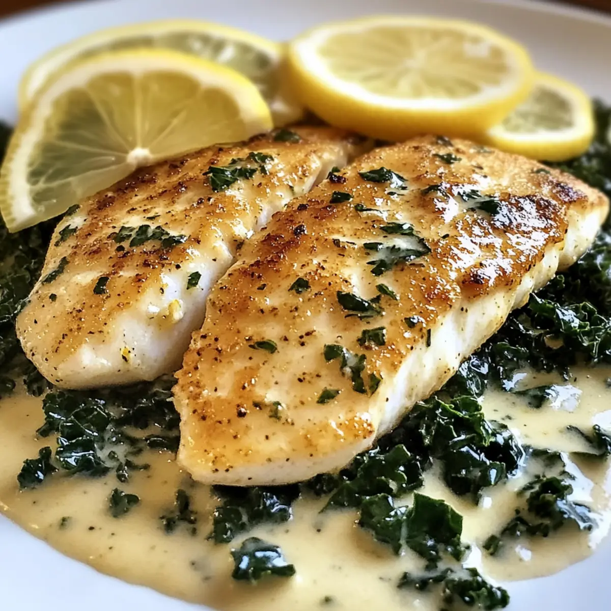 Cremige Zitronen-Knoblauch-Kräuter-Glasierte Tilapia