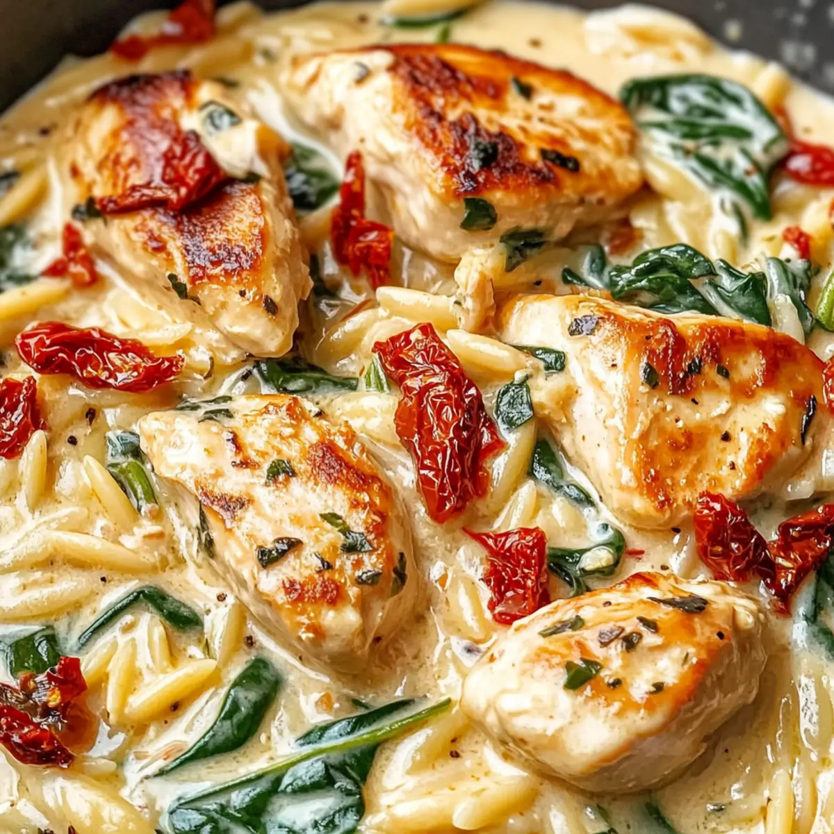 Cremiges toskanisches Hähnchen-Orzo für jeden Tag