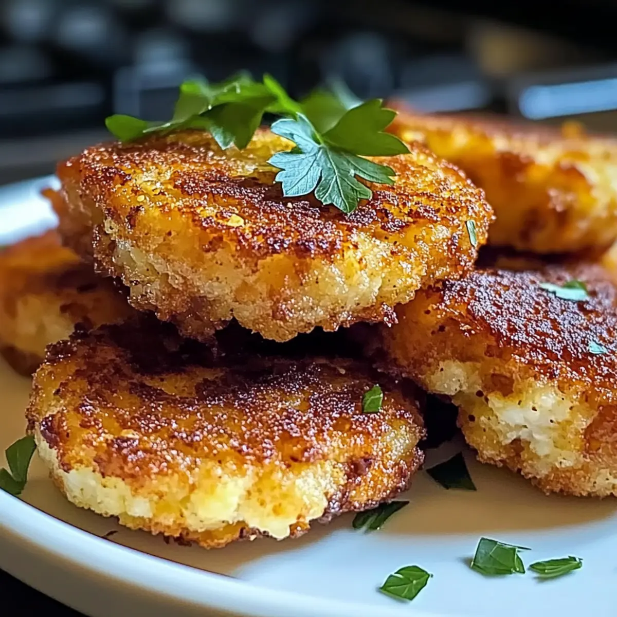 Krosse Blumenkohl Rösti für gesundes Frühstück