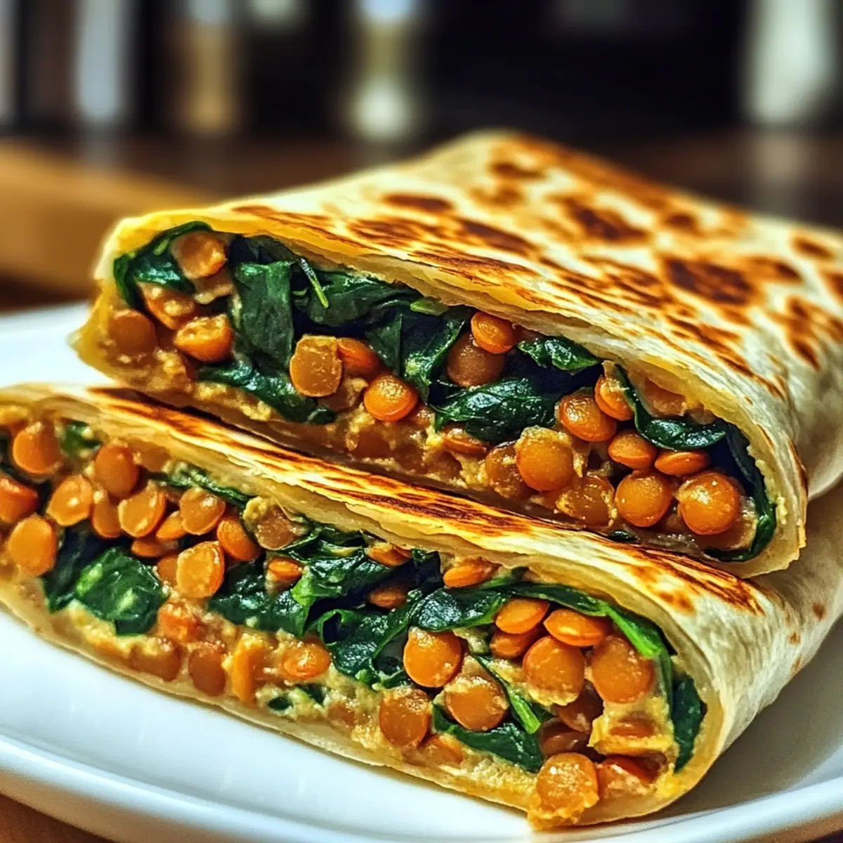 Köstliche Rote-Linsen- und Spinat-Wraps schnell genießen