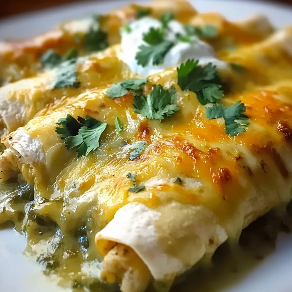 Grüne Chili Hähnchen Enchiladas ganz einfach selbst gemacht