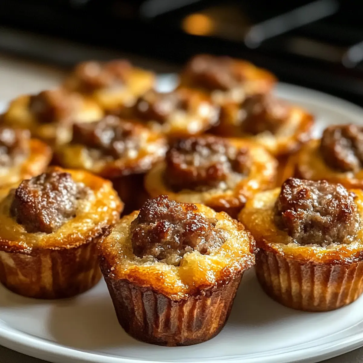 Hohe-Protein-Pfannkuchen-Rinderwurst-Mini-Muffins ganz einfach
